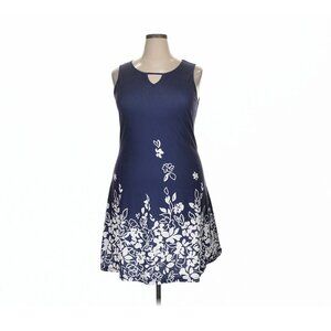 Enchanting Blue Noracora Dress With White Floral Accents Size XXL - Like New